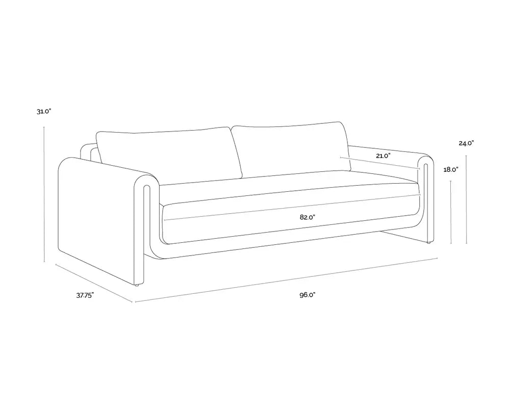 SUNPAN Tibi Performance Fabric Outdoor Modern Sofa