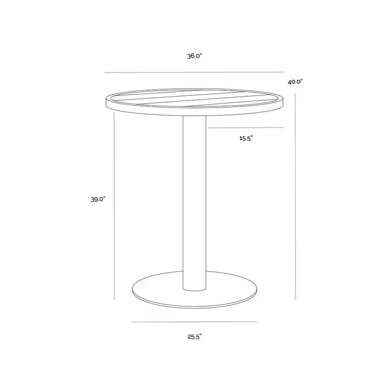 SUNPAN Merano Black Aluminum Outdoor Bar Table