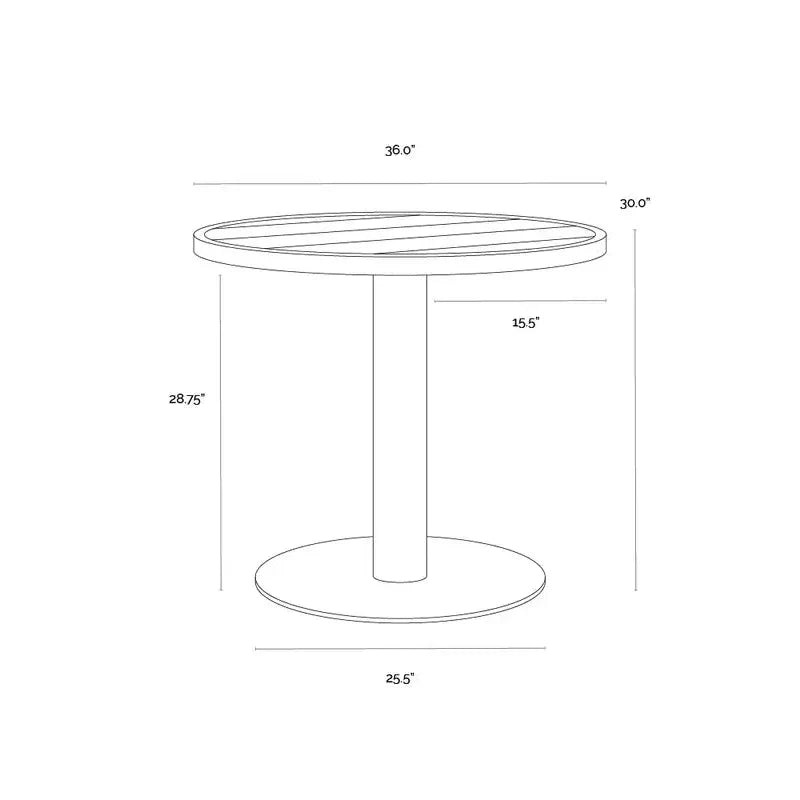 SUNPAN Merano Black Aluminum Outdoor Bistro Table