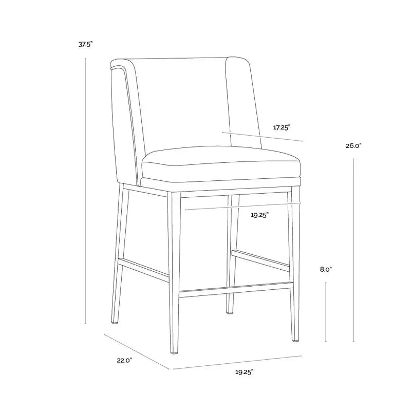 SUNPAN Joplin Leather Counter Stool