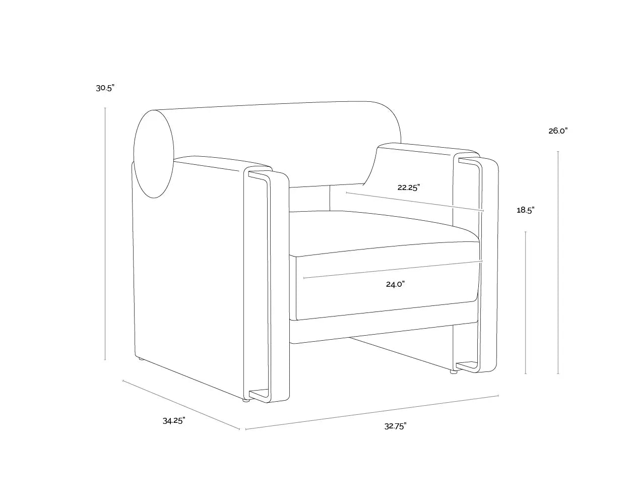 Edgar Performance Fabric Lounge Chair