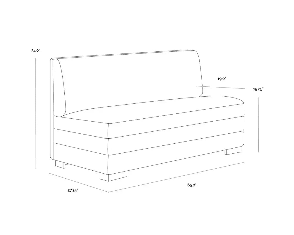 Radcliff Leather Black Bench Settee