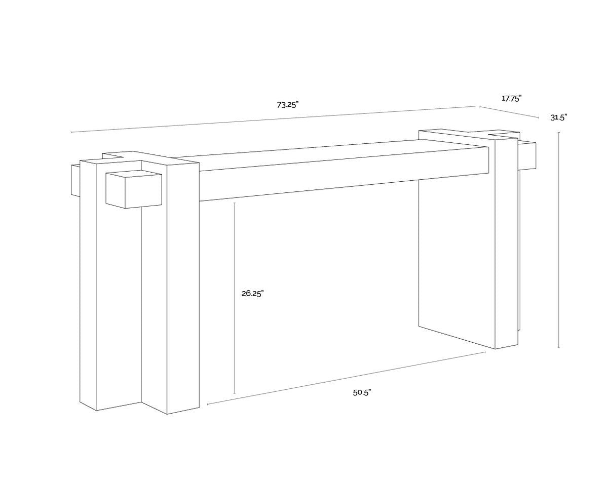 SUNPAN Minerva Marble Top Rectangular Console Table