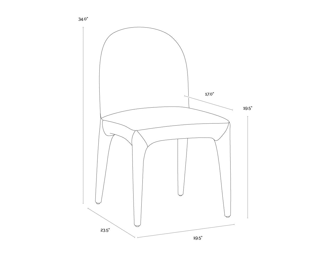SUNPAN Tamina Faux Leather Armless Dining Chair