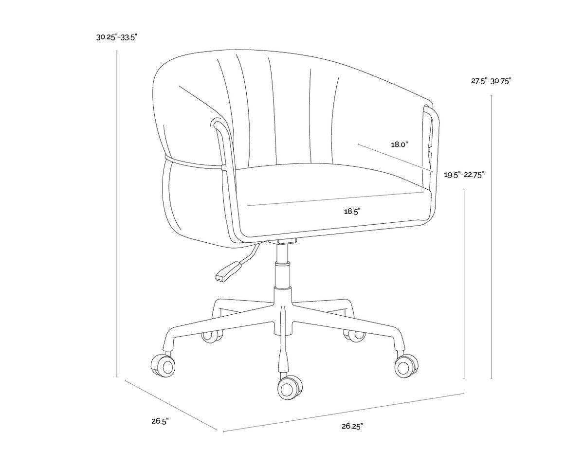 SUNPAN Olma Cream Fabric Office Chair