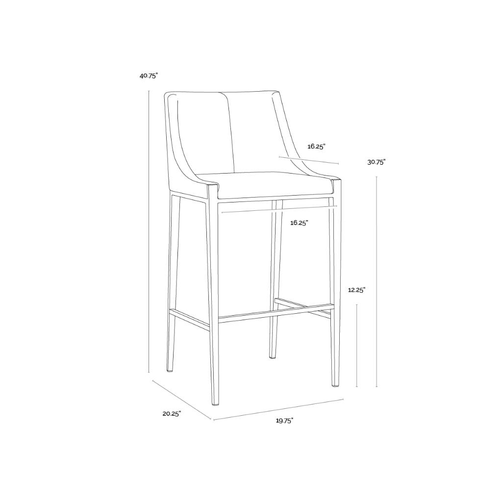 SUNPAN Dionne Pebble Fabric Barstool