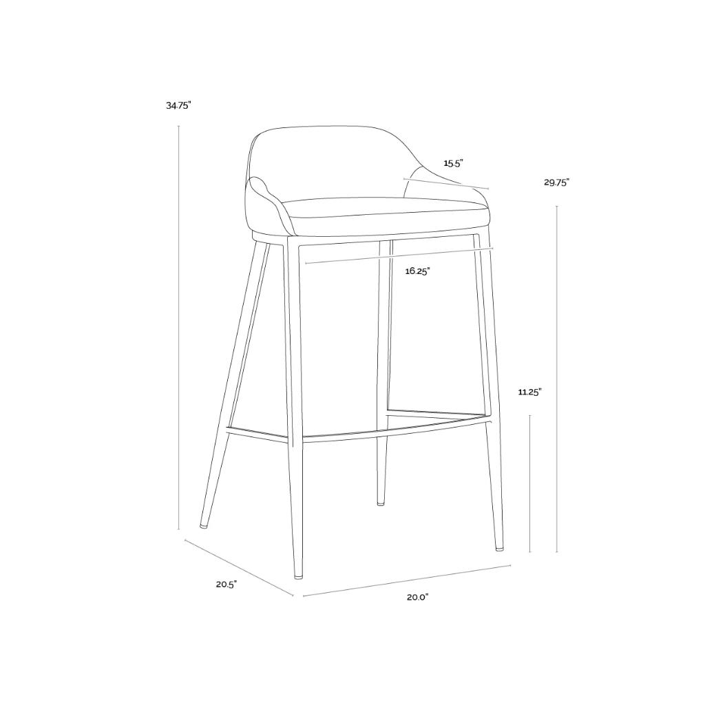 SUNPAN Astra Green Faux Leather Barstool