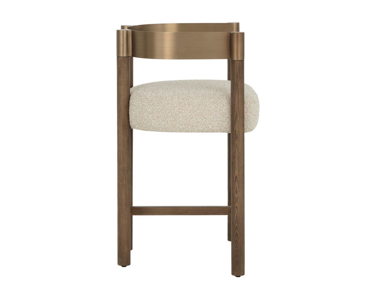 SUNPAN Manolo Cream Fabric Counter Stool