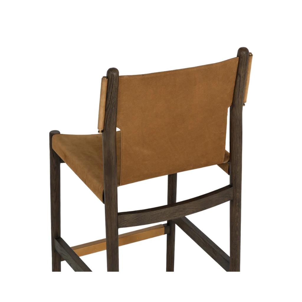 SUNPAN Argus Nubuck Caramel Leather Barstool