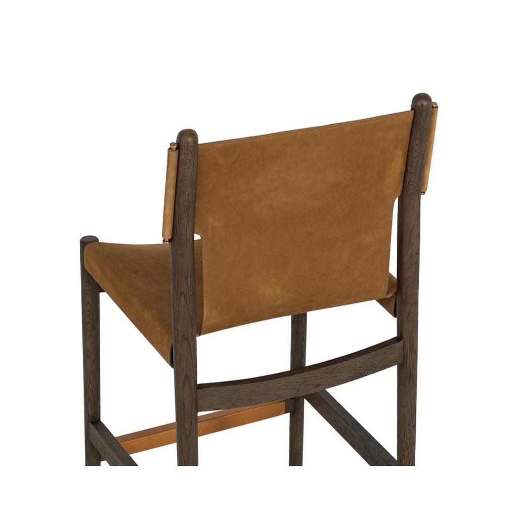 SUNPAN Argus Nubuck Caramel Leather Counter Stool