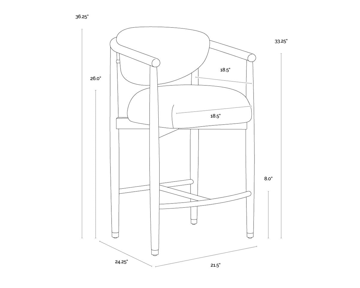 SUNPAN Sigrid Fabric Counter Stool