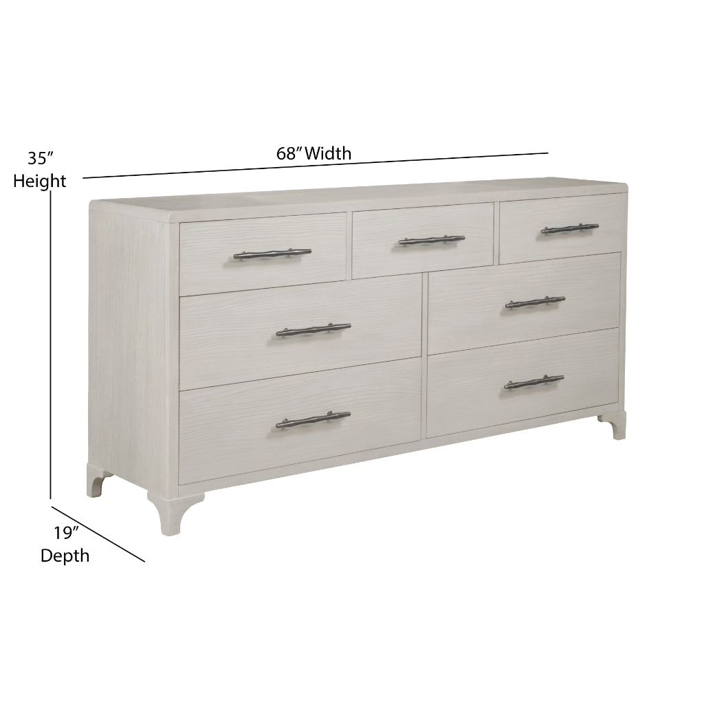 Abaco Seven Drawers White Dresser