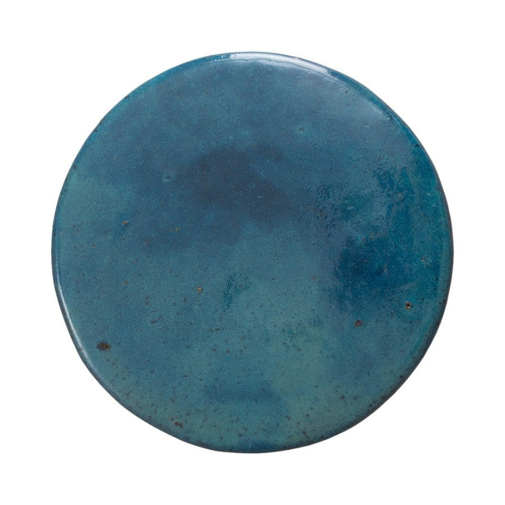 18 in. Round Reef Teal Ceramic Garden Stool Outdoor Decor-Outdoor Stools-Emissary-Sideboards and Things