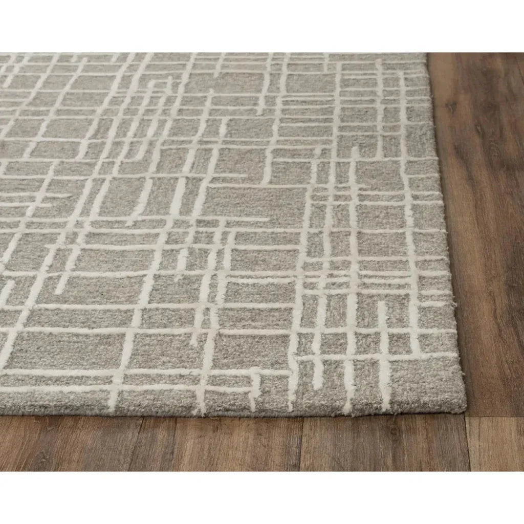 Back Geometric Taupe Area Rugs For Living Room - LOOMLAN - LOOMLAN - Area Rugs