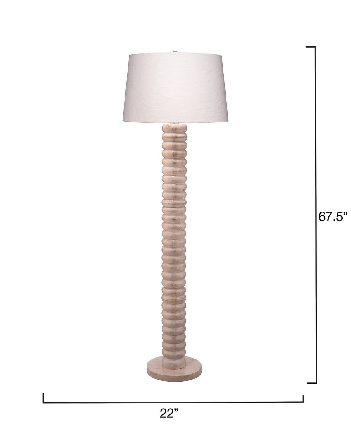 Jamie Young Abacus Wood Floor Lamp With Linen Shade