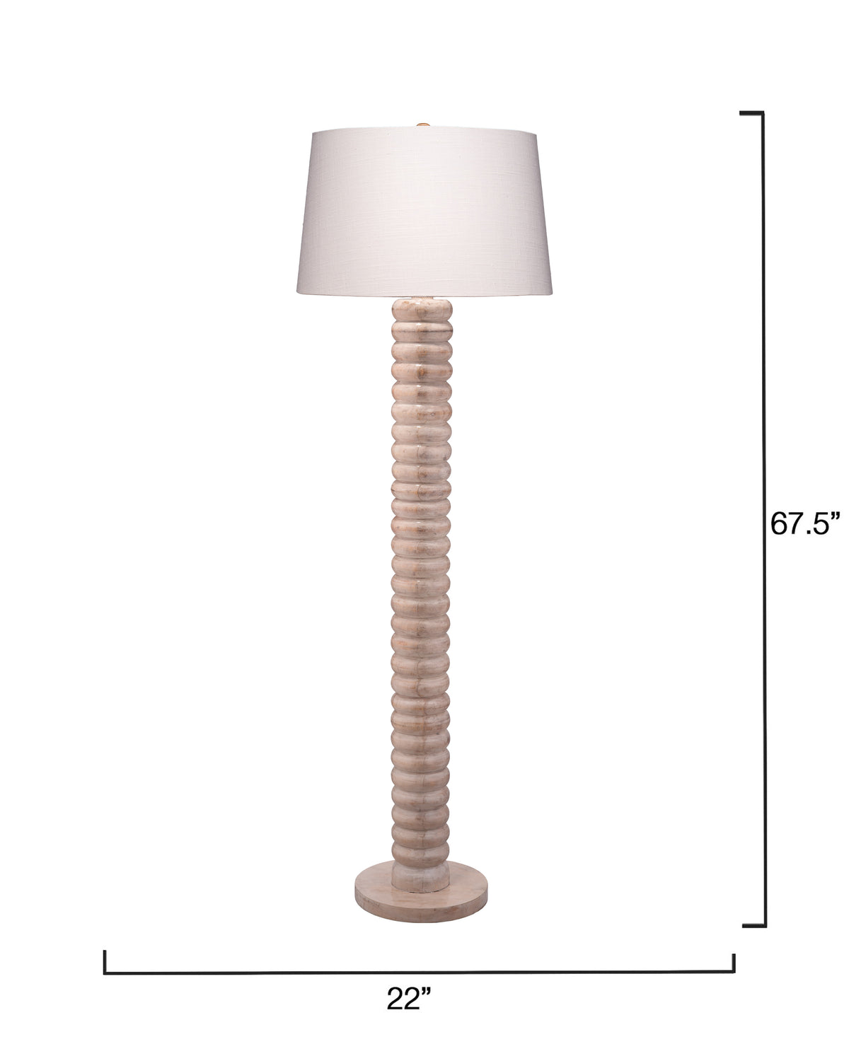 Jamie Young Abacus Wood Floor Lamp With Linen Shade