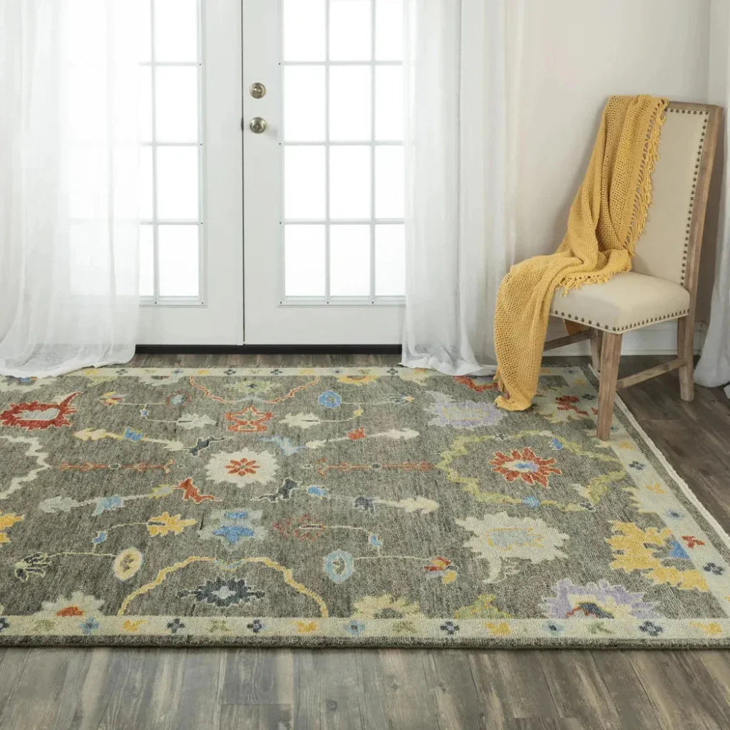 Coco Floral Gray Large Area Rugs For Living Room - LOOMLAN - LOOMLAN - Area Rugs