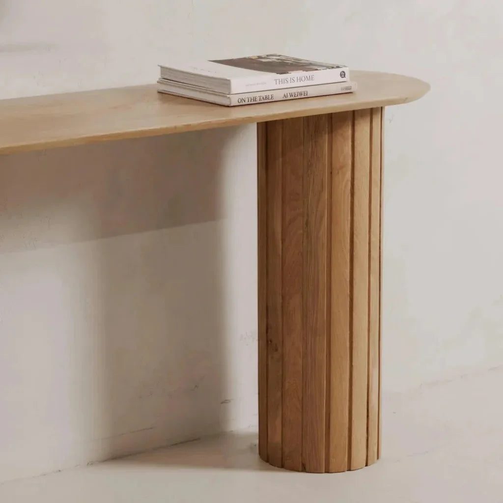 Povera Wood Oval Console Table -- view 12
