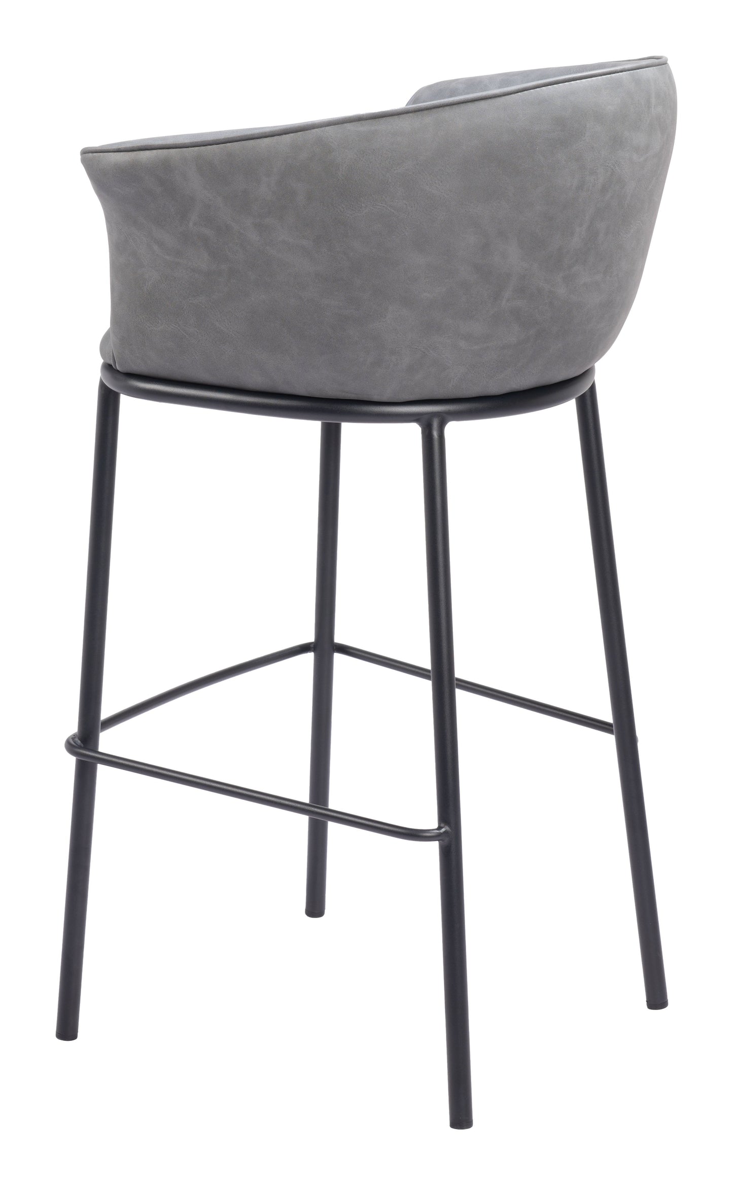 Zuo Modern Garston Gray Faux Leather Barstool