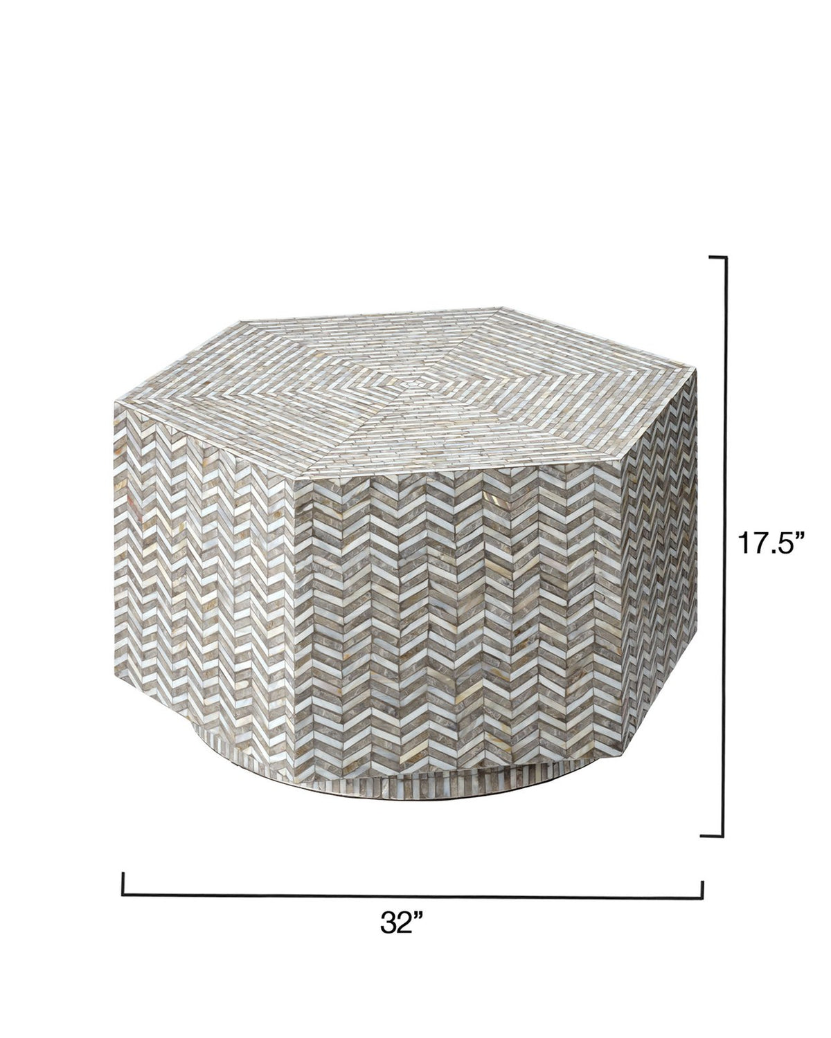 Jamie Young Brando Hexagon Coffee Table Mother Of Pearl