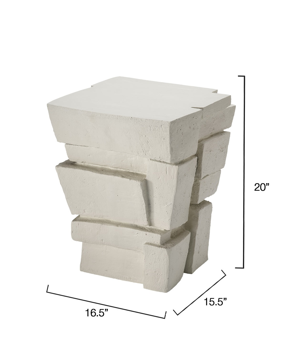 Jamie Young Brick Fiber Glass Side Table - Limited Stock Available