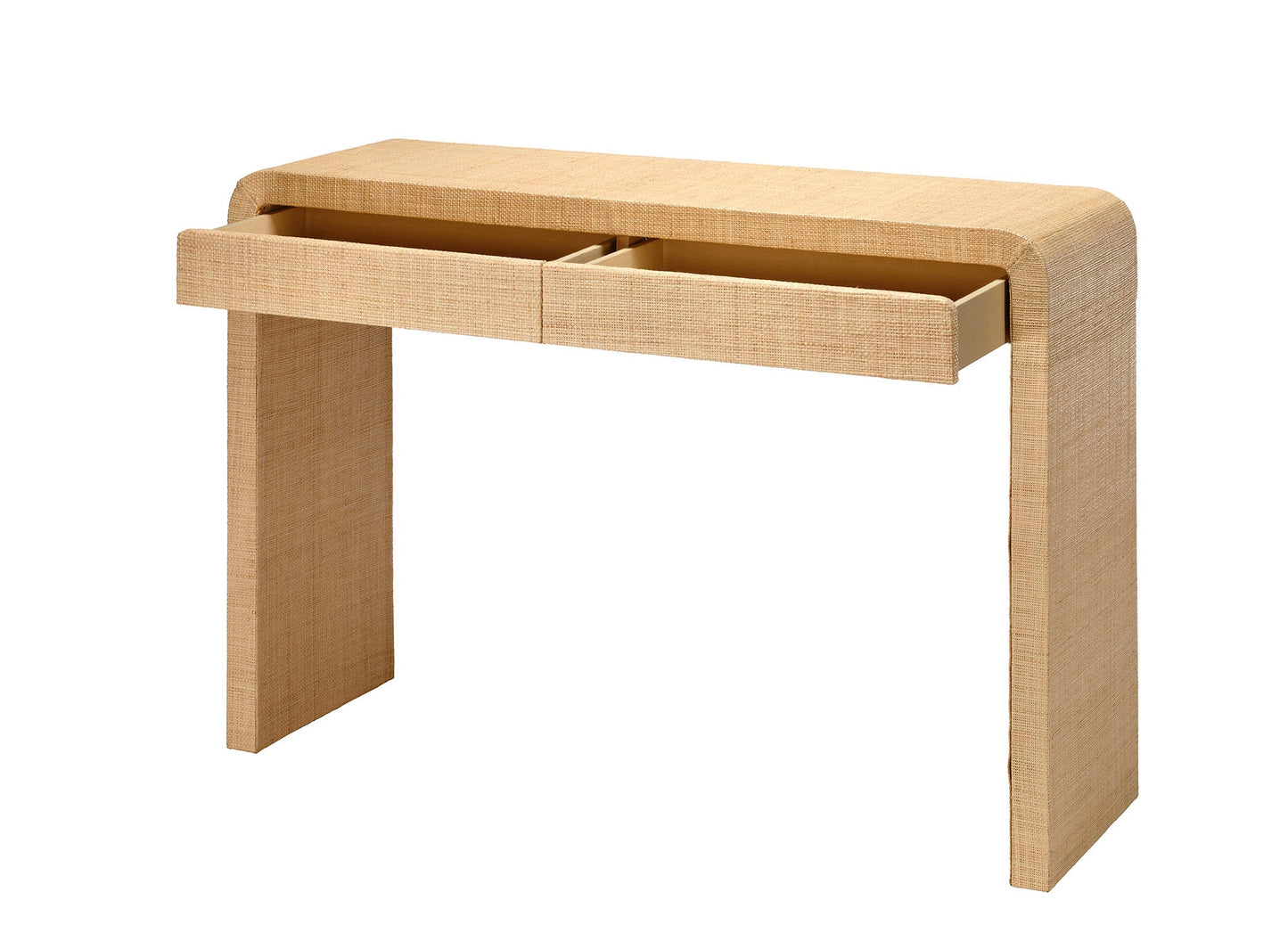 Montecito 2-Drawer Raffia Console Table Storage