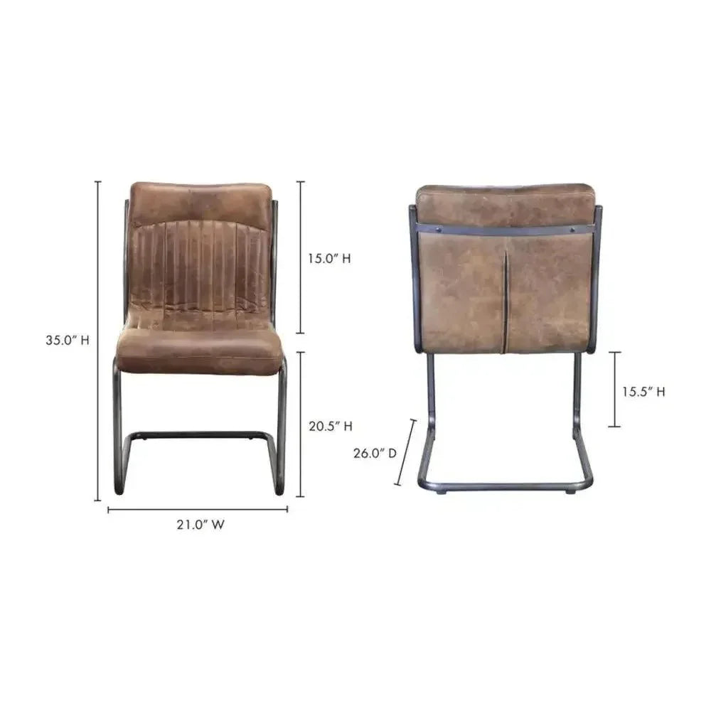 Moe's Home 21 inch Dining Chair Leather Set Of 2
