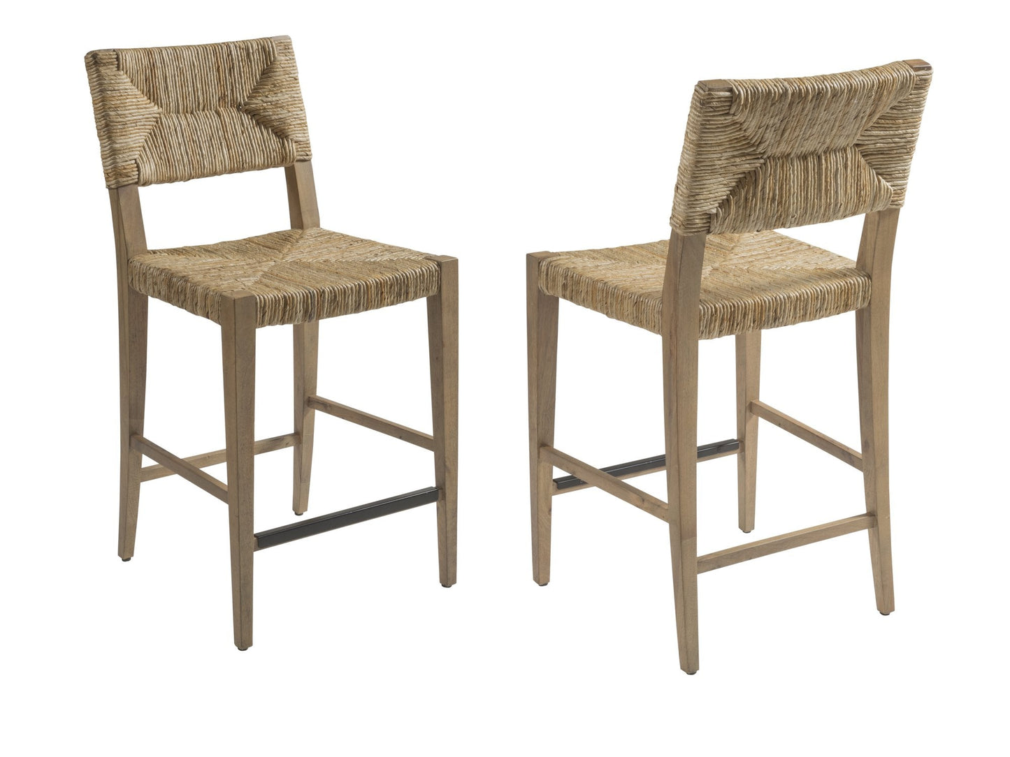 Diamond Banana Weave Wooden Bar Stool