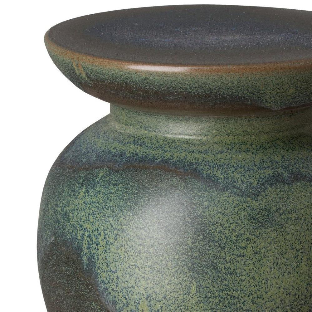 23 in. Ceramic Garden Stool Outdoor Side Table-Outdoor Stools-Emissary-Sideboards and Things