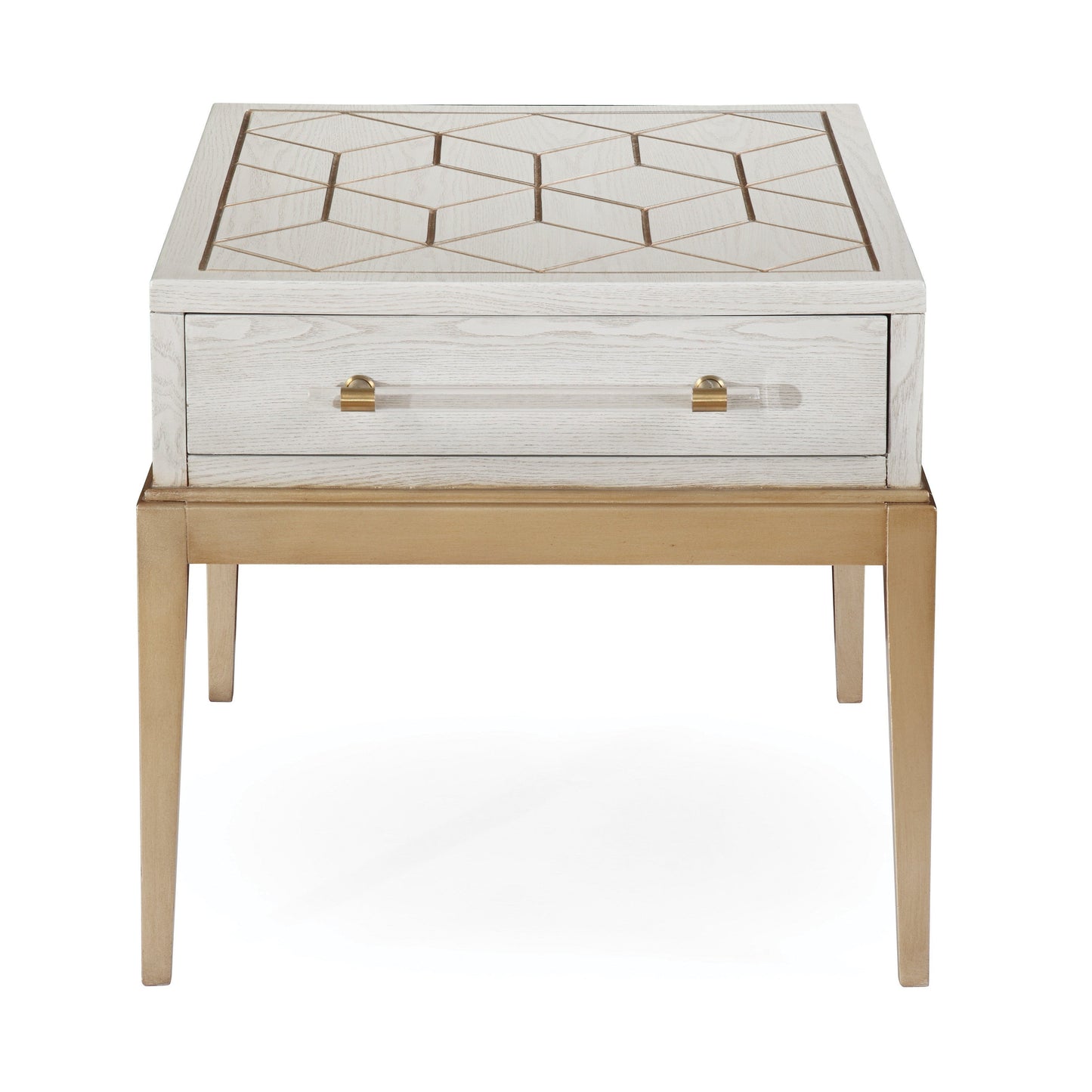 Bassett Mirror Perrine Wood White Square End Table