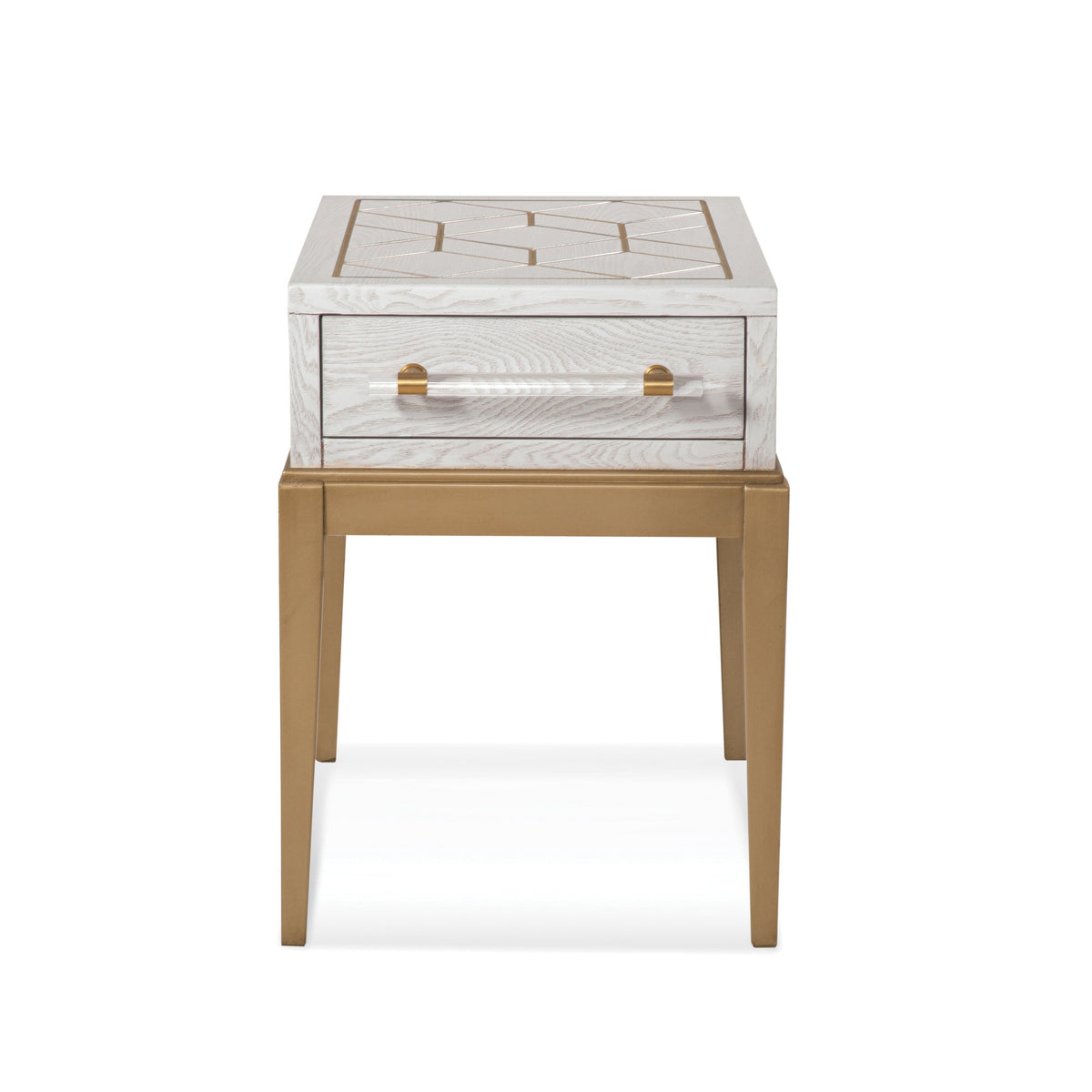 Bassett Mirror Perrine Wood White Square Accent Table