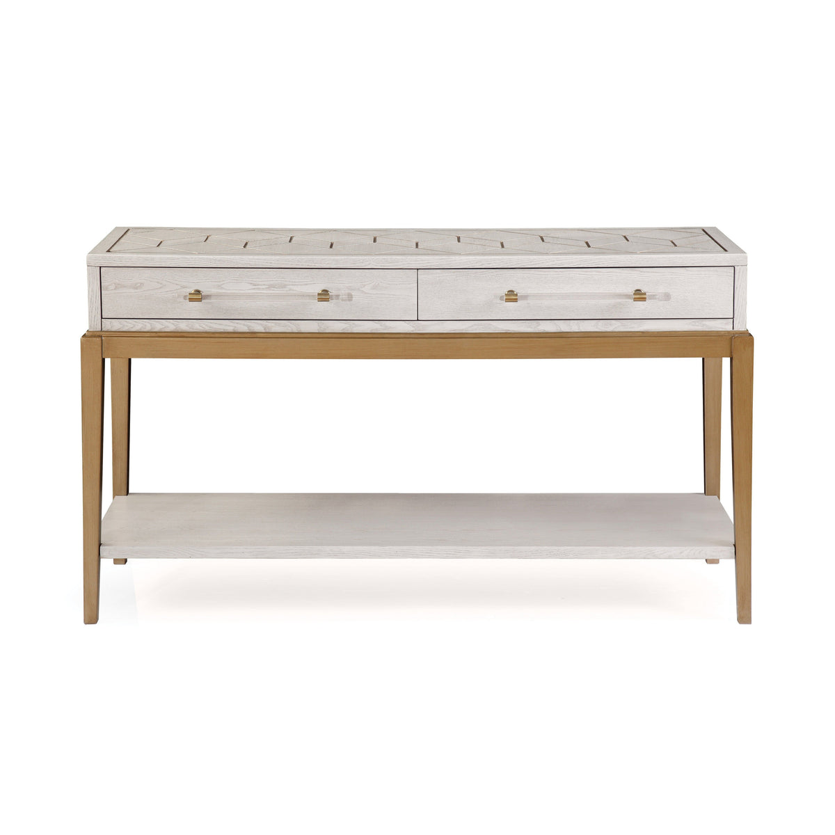 Bassett Mirror Perrine Wood White Rectangular Console Table