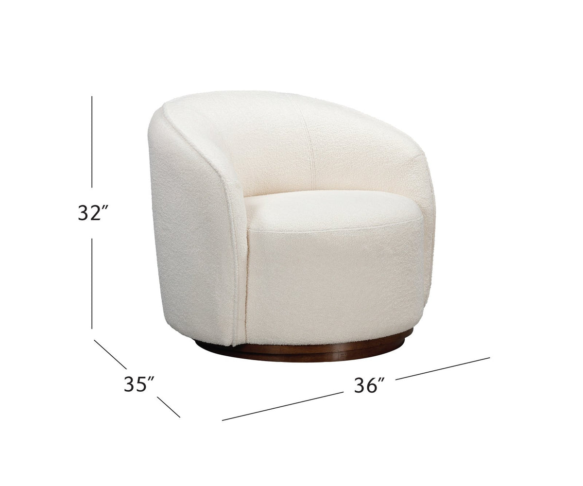 Bassett Mirror Rory White Swivel Accent Chair