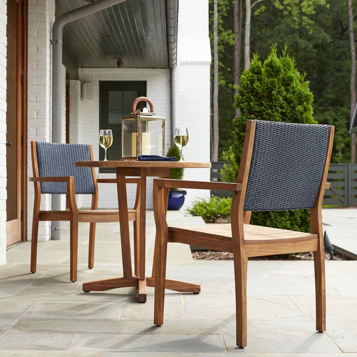 Lloyd Flanders Teak Round Outdoor Bistro Table