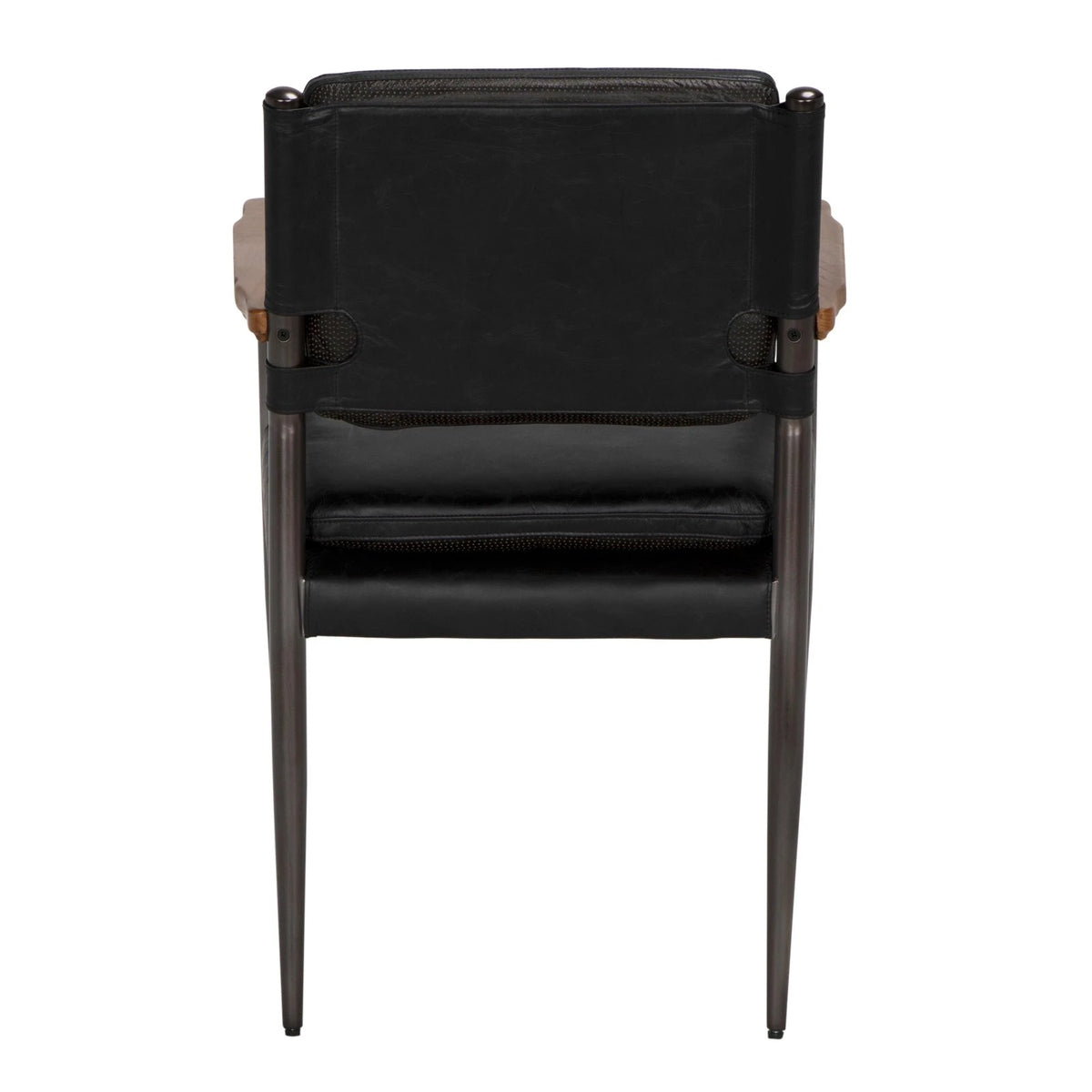 Noir Elton Top-Grain Leather Black Chair