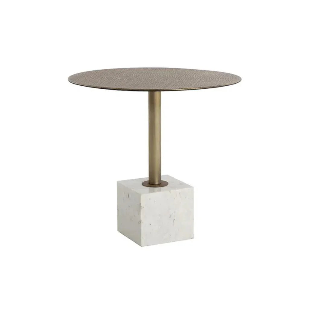 SUNPAN 32" Kata Marble Based Iron Round Bistro Table