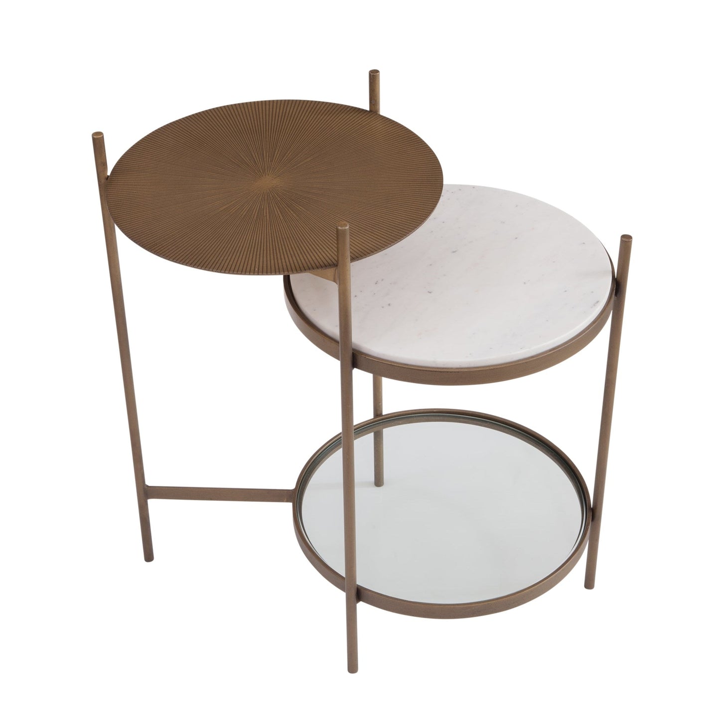 Felicity Iron & Marble Gold Round Accent Table