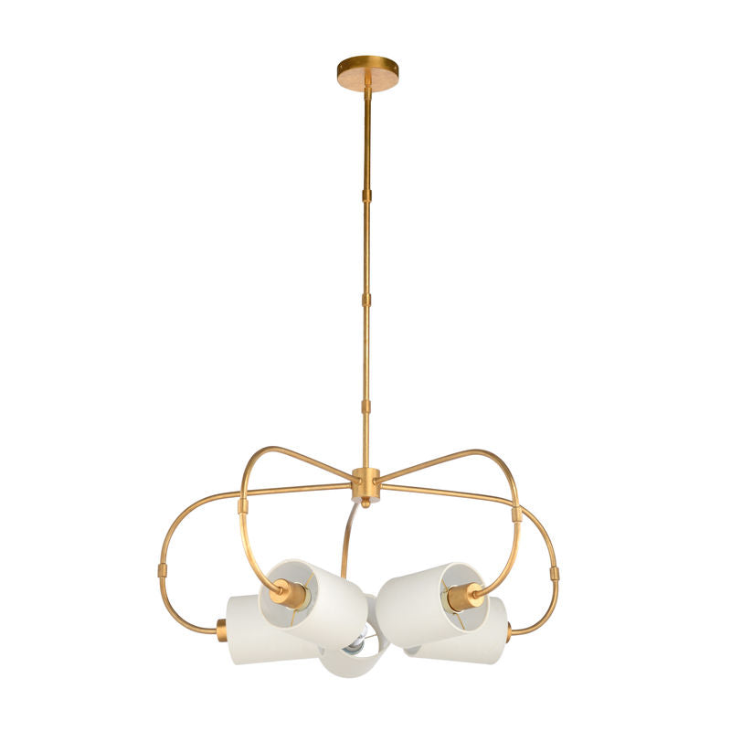 Modern Gold Finish Ring Chandelier