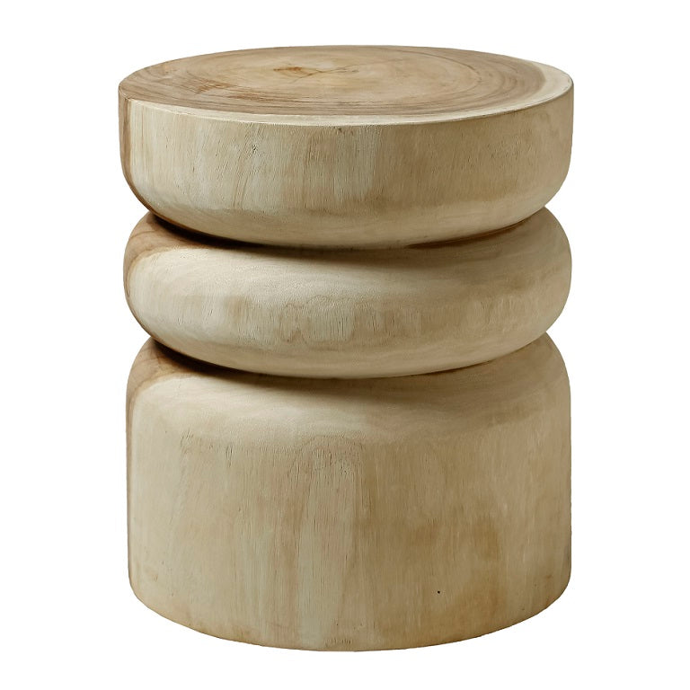 Siera Natural Suar Wooden Outdoor Stool