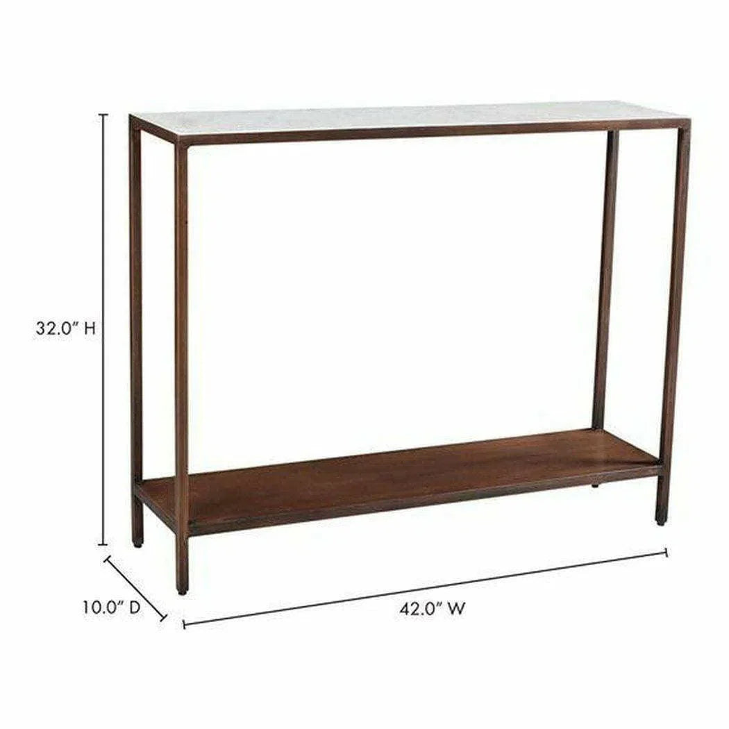 Moe's Home 42 Inch Console Table Brown Retro