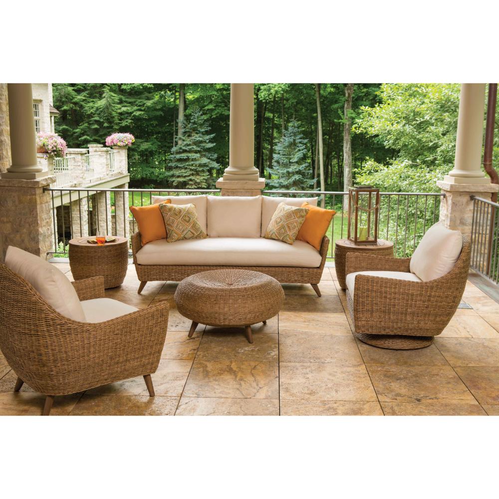 Lloyd Flanders Tobago Round Barrel Outdoor End Table