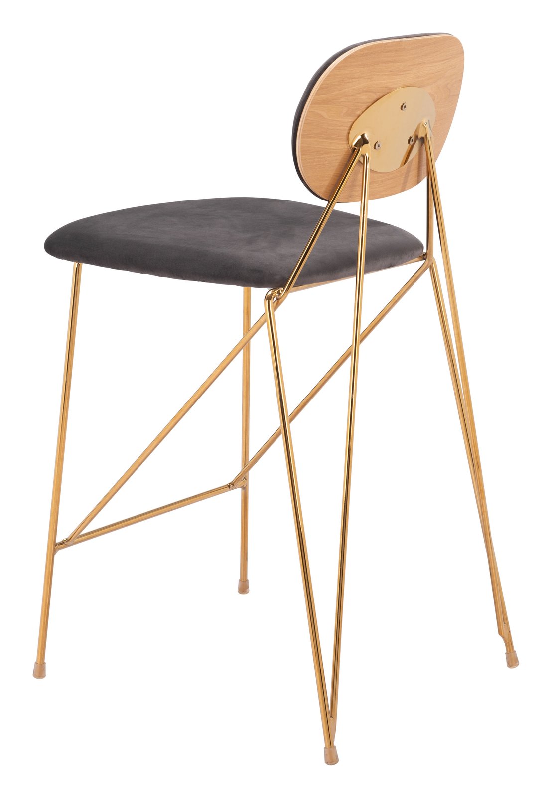 Zuo Modern Georges Gray and Gold Counter Stool 2PC