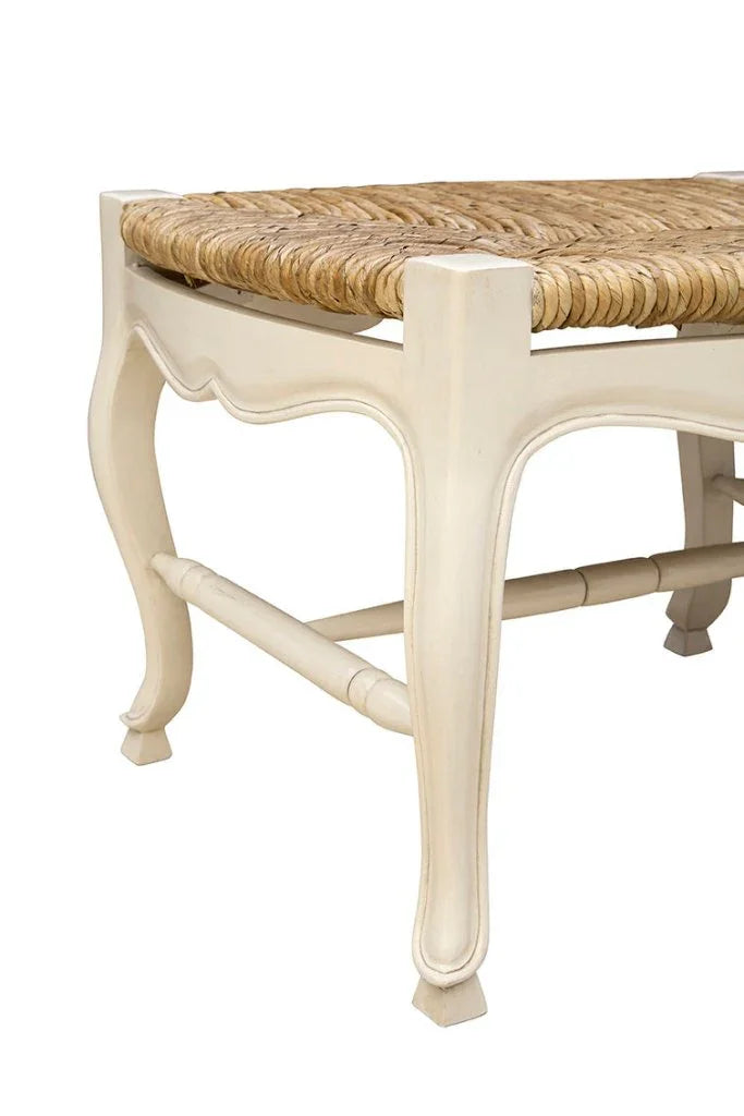 French Wooden White Settee -- view 5