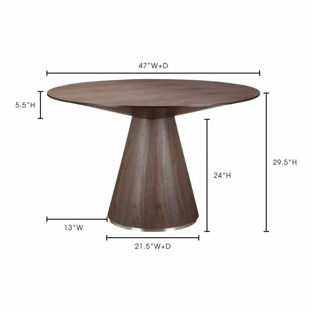 Moe's Home Semi Gloss Brown Round Dining Table Seats 4