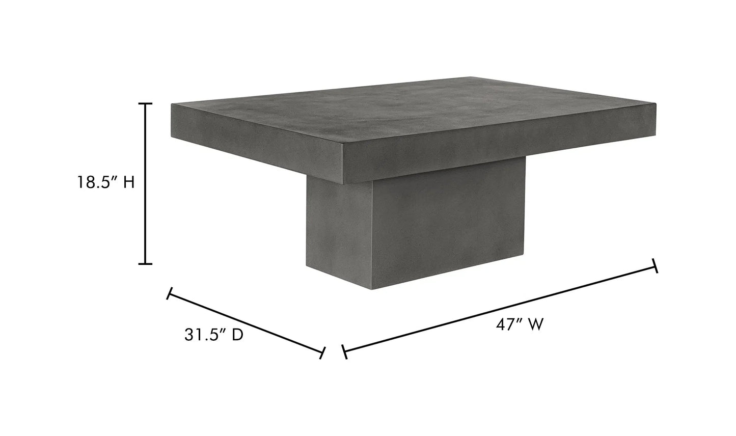 47 Inch Outdoor Coffee Table Grey Contemporary-Outdoor Coffee Tables-Moe's Home-LOOMLAN