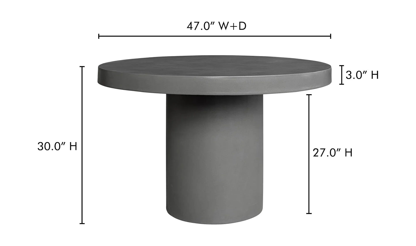 47 Inch Outdoor Dining Table Grey Contemporary-Outdoor Dining Tables-Moe's Home-LOOMLAN