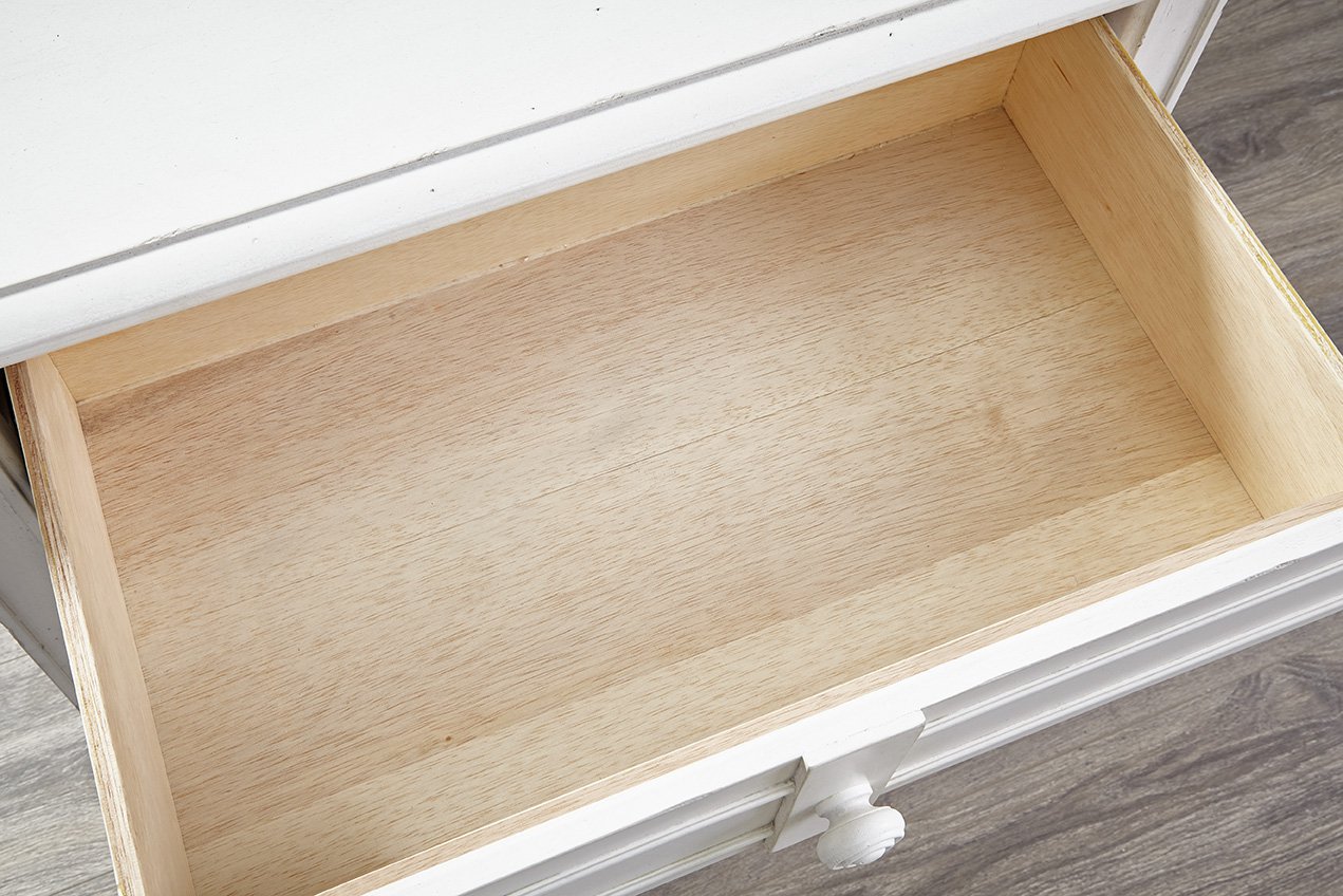 Cane Bay Six Drawer White Dresser