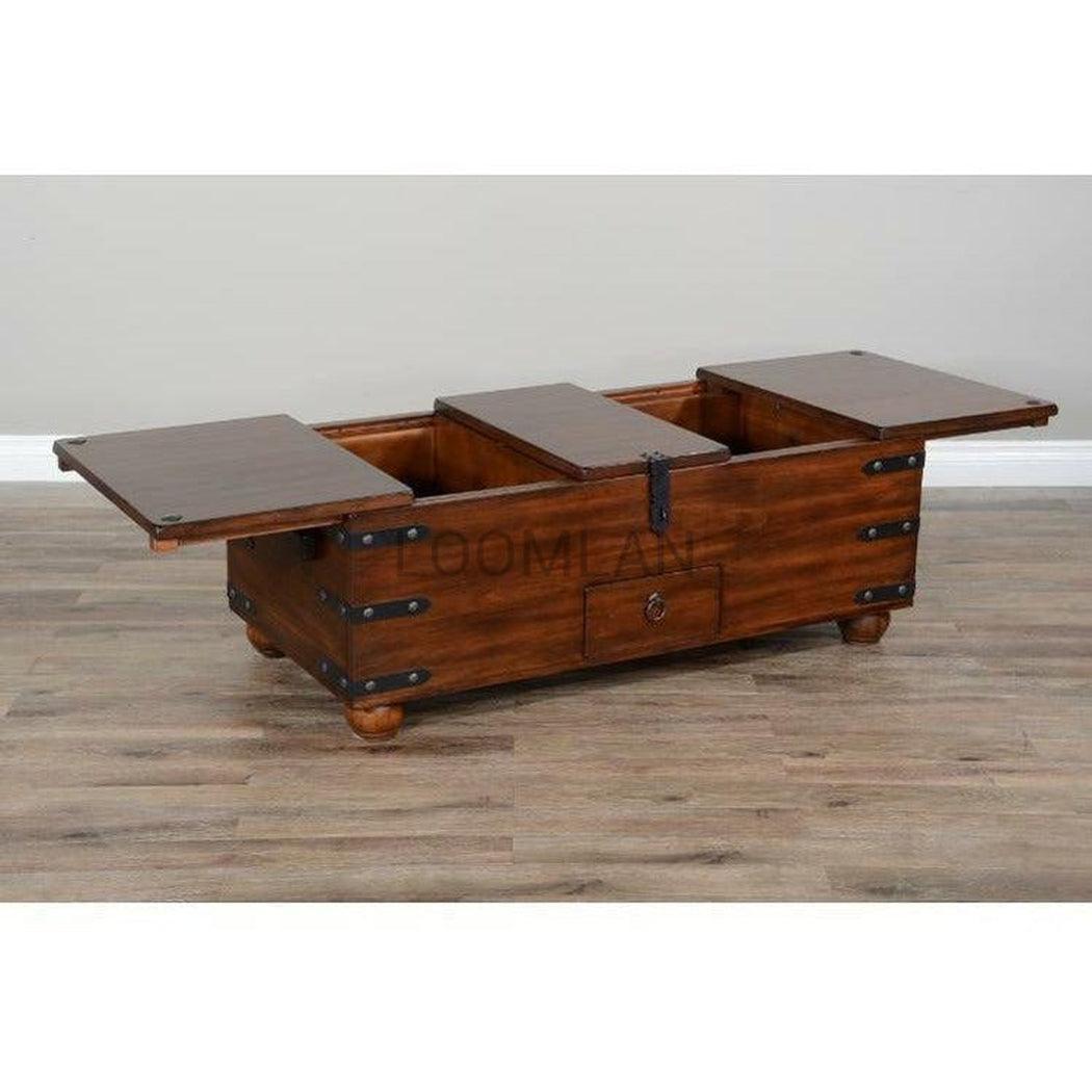 48" Rectangular Rustic Wood Trunk Coffee Table Storage Coffee Tables Sideboards and Things By Sunny D