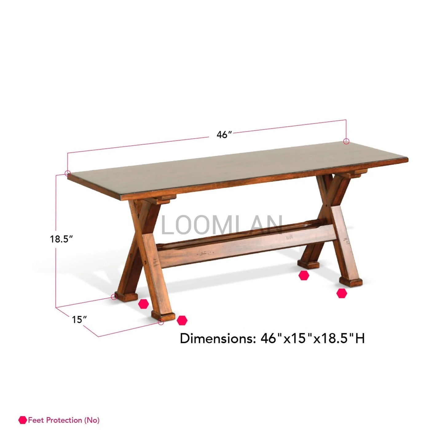 48" Rustic Dining Bench Wood Seat and Metal Stretcher Dining Benches Sideboards and Things By Sunny D
