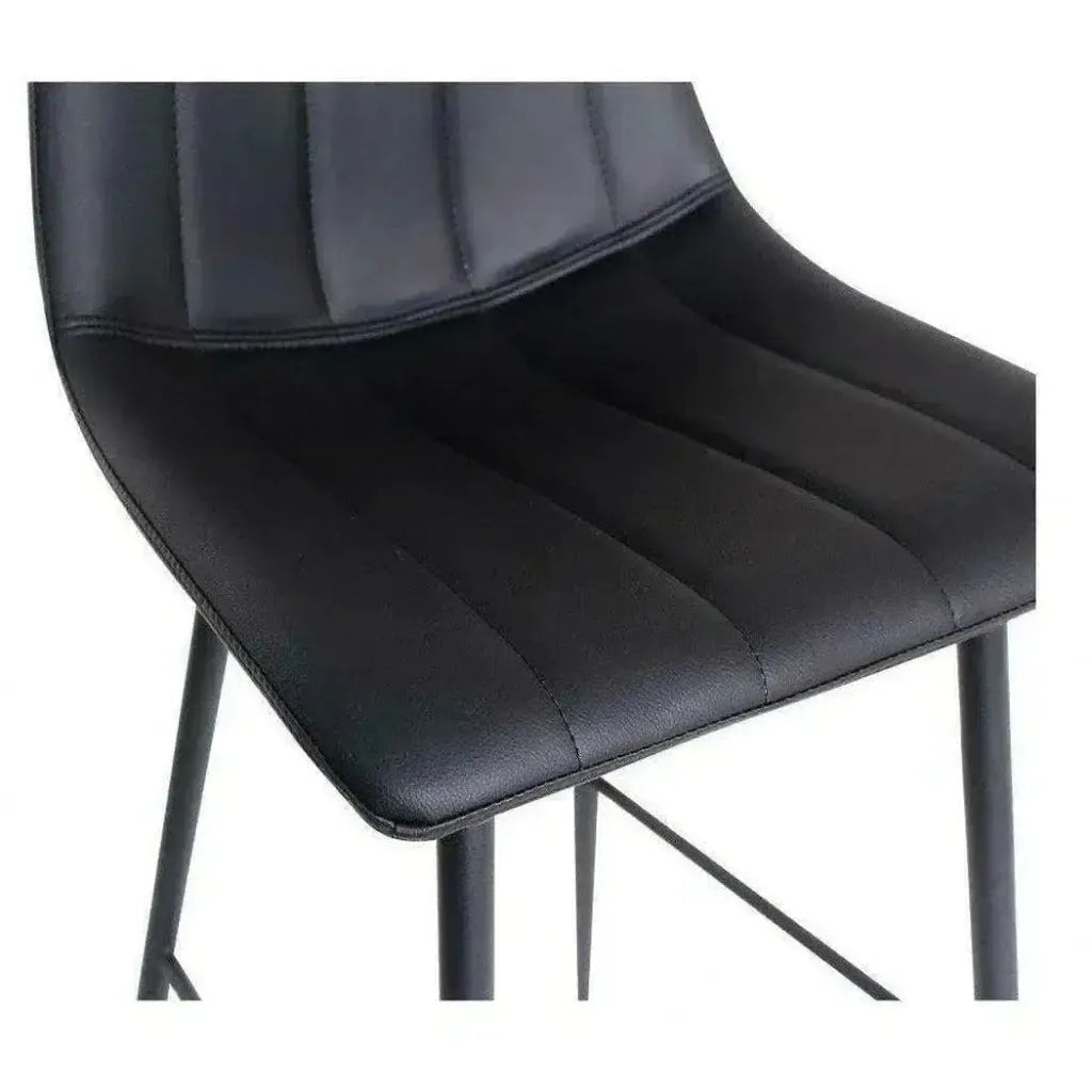 Matte Black Contemporary Barstool (Set of 2) -- view 3
